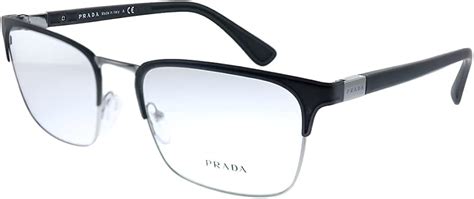 Prada Heritage PR 54TV 1BO1O1 Matte Black Metal Rectangle 